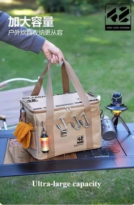 Caja de almacenamiento plegable 🏕️ Bolsa impermeable de gran capacidad para camping y picnics Foto 1 de 4