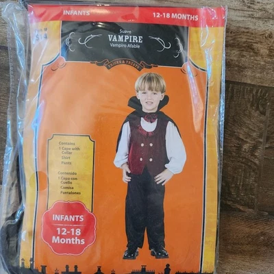 Tricks & Treats Sauve Vampire Costume Infants Size 12-18 Months 3-piece In Bag - Image 1 of 4