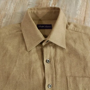 Ralph Lauren Purple Label Hemd mit Knöpfen Größe M Flanell Herren Baumwolle beige - Bild 1 von 11