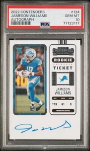 2022 Contenders JAMESON WILLIAMS Rookie Card RC AUTO AUTOGRAPH #124 - PSA 10 - Picture 1 of 3