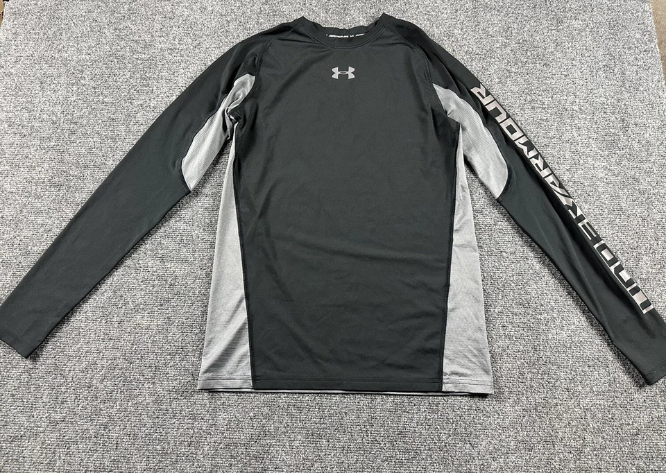 UNDER ARMOUR Heat Gear Youth Large Black/grey L/S Athletic Compression Shirt - Изображение 1 из 4