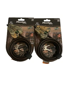 2 Master Lock 6 pies pitón cable de bloqueo ajustable llave a juego P155 par camuflaje - Imagen 1 de 4