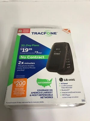 NIB  2014’ TRACFONE LG 440G 3G Speed 1.3 MP Camera/Video Recorder No Contract - Image 1 of 4