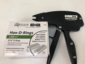 "D"-RING HOG RING TOOL AND 9/16" GALVANIZED SHARP POINT HOG RINGS 515DG50 - Picture 1 of 5