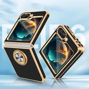 For Samsung Galaxy Z Flip6 Flip5 Flip4 Plating Ring Holder ShockProof Case Cover - Picture 1 of 19
