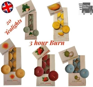Paquete de 20 velas de luz de té perfumadas 3 horas tiempo de combustión - largo tiempo de combustión Apple Berry - Imagen 1 de 13