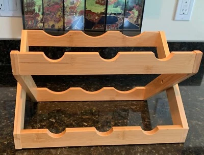 Wine Rack Bamboo, Collapsible, Holds 6 Bottles - Image 1 of 4