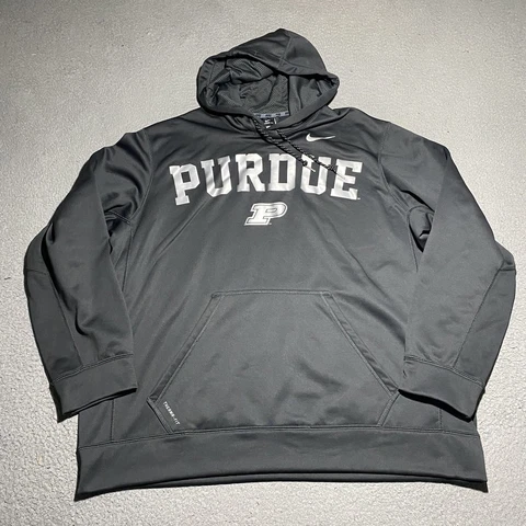 Purdue Nike Therma Fit Pullover Hoodie Sweatshirt Men's 2XL Gray Long Sleeve Cover