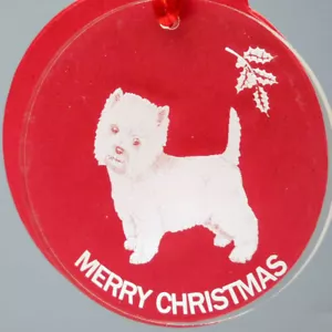 WEST HIGHLAND TERRIER #1 ADORNO PARA PERRO DE PIE, LUCITE, - Imagen 1 de 2