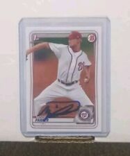 Mitchell Parker Signed Rc 2020 Bowman Draft Nationals Rookie IP Autograph