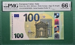 2019 EUROPEAN UNION / ITALY 100 EURO P# 24s PMG 66 EPQ GEM UNC - Picture 1 of 2