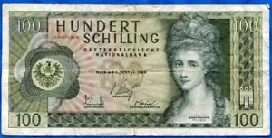 ÖSTERREICH 100 SCHILLING 01.02.1969 P146 #N251# - Bild 1 von 2