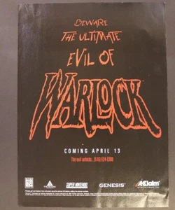 Warlock Super Nintendo Print Ad Original Art - Picture 1 of 1