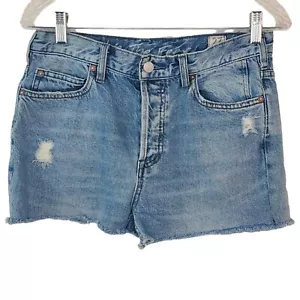 We The Free FREE PEOPLE Denim Button Fly Shorts Womens 27 Regular Mid Rise - Picture 1 of 5