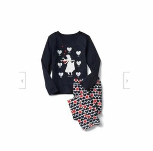 New Gap Kids Girls Disney Navy Red Heart Long Sleeves Sleep PJ Set Pajama 10 - Picture 1 of 1