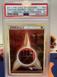 PSA 10 2011 Call of Legends Crosshatch Holo 93 FIGHTING ENERGY - Picture 1 of 2