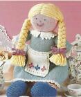 Girls Annie Toy Doll Knitting Pattern In Dk With Apron And Pigtails 14"  826