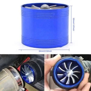 Universal Car Air Intake Turbonator Single Fan Turbine Gas Fuel Saver Turbo Blue - Bild 1 von 10