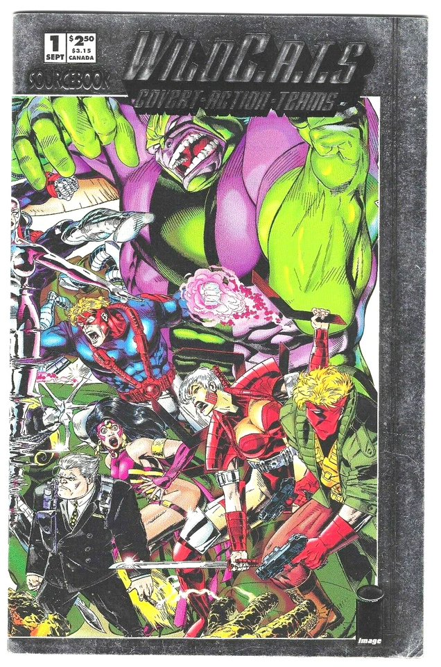 WildC.A.T.S. Sourcebook #1 September 1993 Image Comics Embossed Foil Cover Good - Image 1 of 2