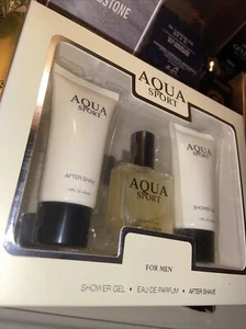 Set Of 3 Aqua Sport Our Impression Perfume Shower Gel After Shave Travel Size - Picture 1 of 4