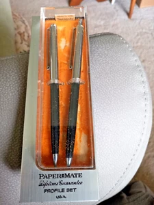 PAPER MATE PROFILE 2 PEN SET IN CASE FROM THE 1970S - Picture 1 of 2