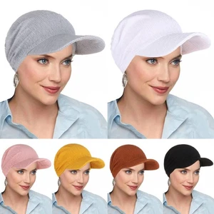Sombreros de ala de hiyab mujeres musulmanas cubierta para la cabeza gorras cáncer quimioterapia gorro liso prendas para la cabeza - Imagen 1 de 16