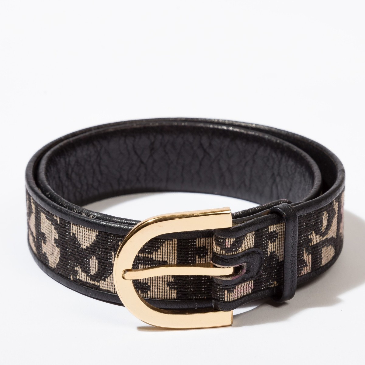 Christian Dior Vintage Women Waist Belt Blue Leather Canvas  display picture 2