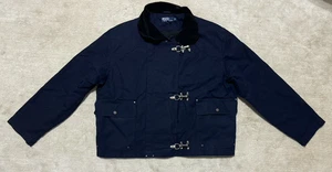 VTG Polo Ralph Lauren Classic Canvas Corduroy Fireman Jacket Lobster Clasp Hooks - Picture 1 of 19