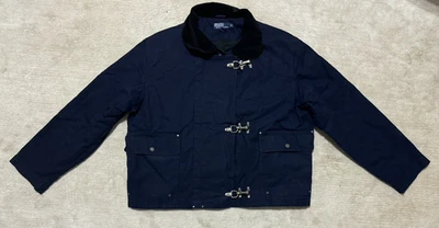 VTG Polo Ralph Lauren Classic Canvas Corduroy Fireman Jacket Lobster Clasp Hooks - Image 1 of 4