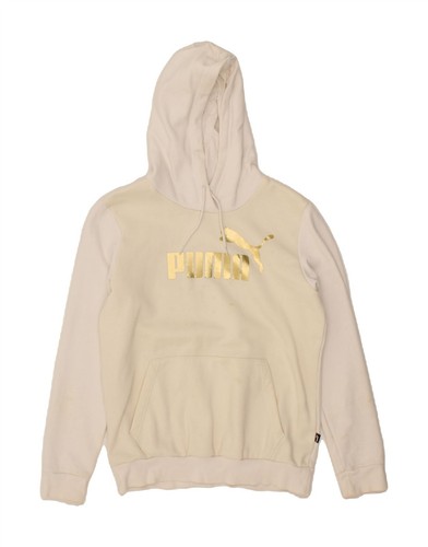 OFF WHITE Felpa con cappuccio PUMA donna grafica UK 10 small off white colorblock CO63