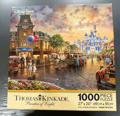 🎁Quebra-cabeça exclusivo Disney Parks Thomas Kinkade Disneyland 60º aniversário 1000p - Imagem 1 de 3