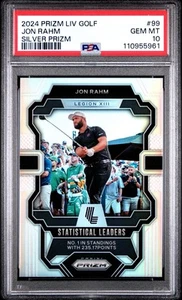 2024 Jon Rahm Panini Prizm LIV Golf Rookie Silver Rookie PSA 10 POP 1 #99 - Picture 1 of 3