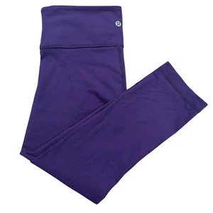 Lululemon Wunder Under Crop Leggings lila Sporthose Activewear Größe 6 - Bild 1 von 5