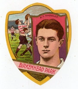 (Gd5179) J. Baines Rugby Football card, Birkenhead Park, S.J. Knowles c1909 - Picture 1 of 4