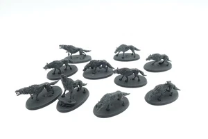 Dire Wolves [x10] Soulblight Gravelords [Warhammer Age of Sigmar] Primed - Picture 1 of 2