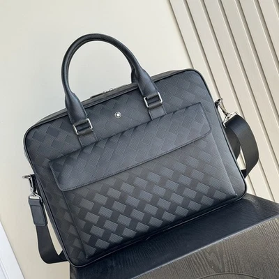 MB Exquisite Black Leather Carry-on Luggage Bag Top Quality Fashion #7110-3 US - Image 1 of 4