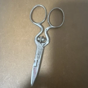 Vintage Scissors-W H Morley and Sons-Made in Germany-Chrome-Button Hole-Sewing - Picture 1 of 5