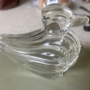 Clear Glass Duck On Nest Candy/trinket Dish - Picture 1 of 5
