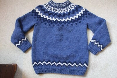 SUÉTER DE PUNTO GRUESO MEZCLA MOHAIR LANA ESTILO NÓRDICO HECHO A MANO TALLA S/M Foto 1 de 3