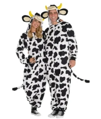 Cow Zipster Adult Unisex L/XL Fits Up to 46 Hood Jumpsuit Halloween Costume 468 - Image 1 of 4