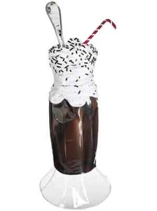 SS22 RUNWAY $5880 MOSCHINO COUTURE Jeremy Scott Milkshake Straw Asymmetric Dress - Picture 1 of 12