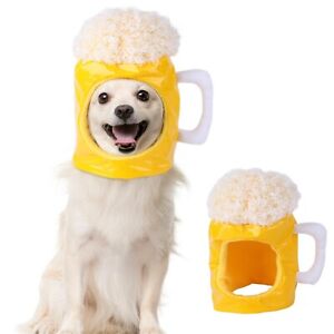Pet Party Hat, Beer Mug Cups Shape Funny Costumes Hat Cap For Small Medium