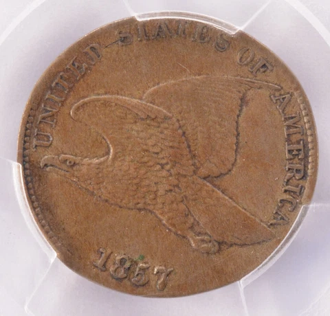 PCGS 1c 1857 Flying Eagle Cent Elliptical Clip XF45 Cover