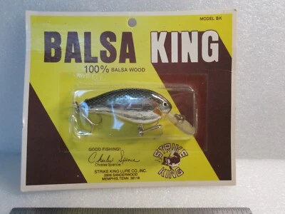 RARE Vintage Strike King Charles Spence BALSA KING WOOD Lure NEW OLD STOCK  B - Image 1 of 4