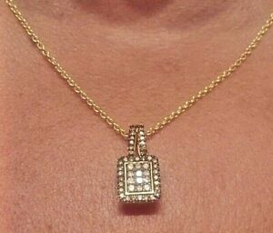.35 Champagne Diamond 18 in Necklace Rhodium over Sterling Silver