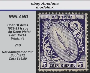 Irland - 1922-23, Sc#72, Wappen, ss - Sc.16,50 $ - Bild 1 von 2