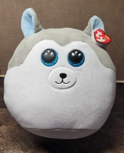 NUEVO CON ETIQUETAS TY Squish-A-Boos Peluche - SLUSH the Husky Dog Squishy Juguete - Imagen 1 de 5