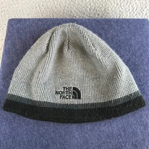 The North Face Beanie Boys One Size Gray Knit Acrylic Stretch Logo Winter Cap - Picture 1 of 13