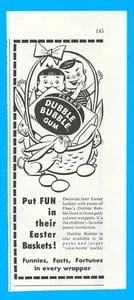 1953 Dubble Bubble chewing gum candy print ad Easter basket bunny kids - Picture 1 of 3