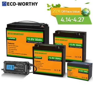 10AH 30AH 50AH 12V Deep Cycle Lithium Battery LiFePO4 for RV Boat Solar Kit - Picture 1 of 38